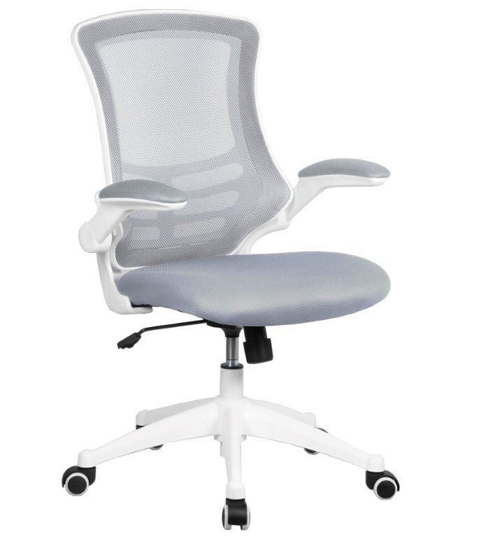 Marlos Moon White Frame Mesh Back Office Chair Mesh Office Chairs Nautilus Designs Grey