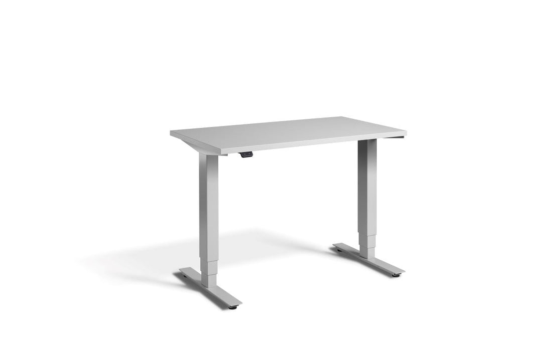 Mini Height Adjustable Desk 1000 x 600mm Desking Lavoro Silver Cascina Pine 