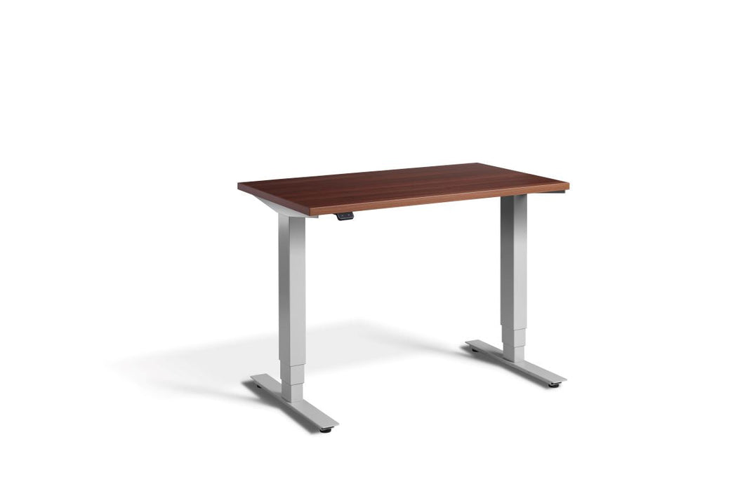 Mini Height Adjustable Desk 1000 x 600mm Desking Lavoro Silver Walnut 