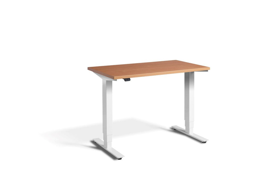 Mini Height Adjustable Desk 1000 x 600mm Desking Lavoro White Beech 