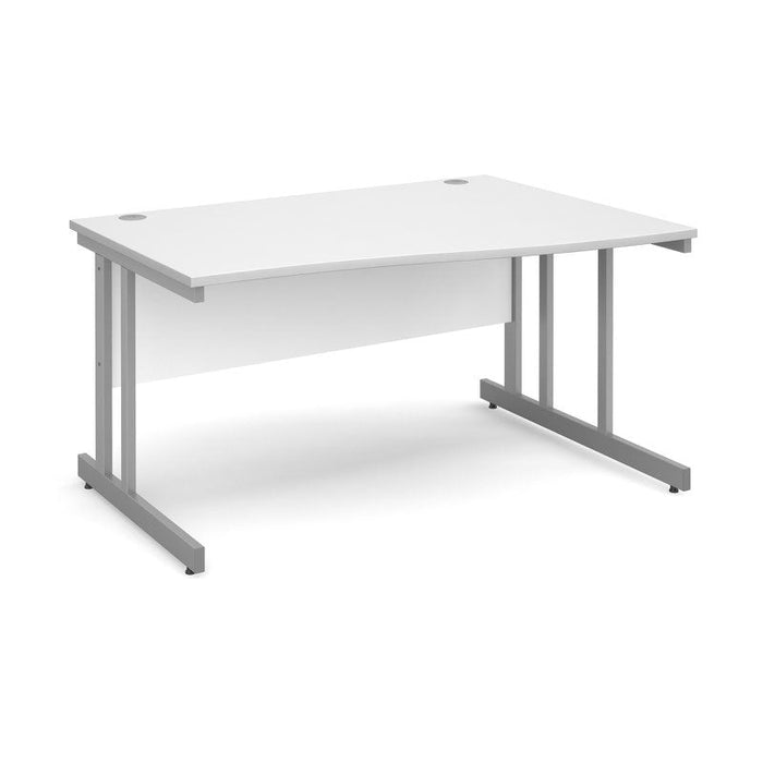 Momento right hand office wave desk Desking Dams White 1400mm x 990mm 