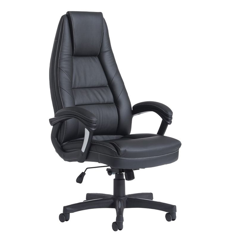 Noble high back managers chair - black faux leather Seating Dams