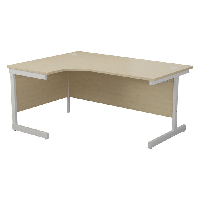One Cantilever Crescent Office Desk - 1800mm x 1200mm Corner Office Desks TC Group Maple White Left Hand