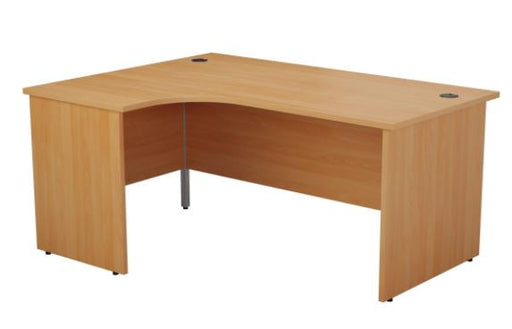 One Panel Next Day Delivery Beech Corner Office Desk Corner Office Desks TC Group Beech 1600mm x 1200mm Left Hand