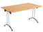 One Union Folding Meeting Table 700mm Deep Folding Meeting Tables TC Group Beech Chrome 1200mm x 700mm