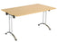 One Union Folding Meeting Table 700mm Deep Folding Meeting Tables TC Group Oak Chrome 1200mm x 700mm