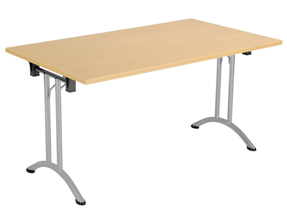 One Union Folding Meeting Table 800mm Deep Folding Meeting Tables TC Group Oak Silver 1200mm x 800mm