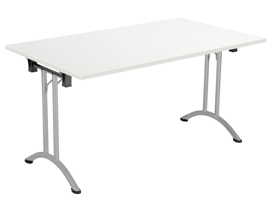 One Union Folding Meeting Table 800mm Deep Folding Meeting Tables TC Group White Silver 1200mm x 800mm