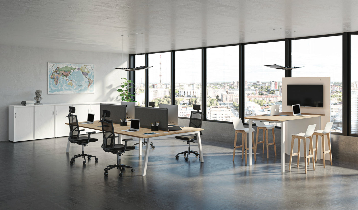 Partage Back to Back Bench Desks 1600mm Deep Desks Buronomic