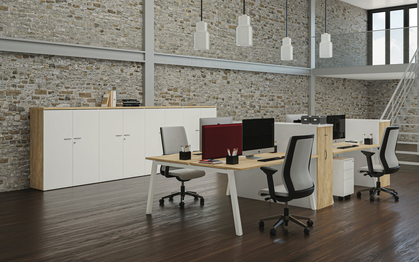 Partage Back to Back Bench Desks 1600mm Deep Desks Buronomic