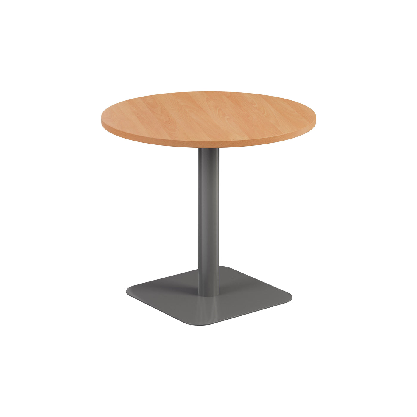 Pedestal base 800mm Table - Walnut/Black WORKSTATIONS TC Group Beech Silver