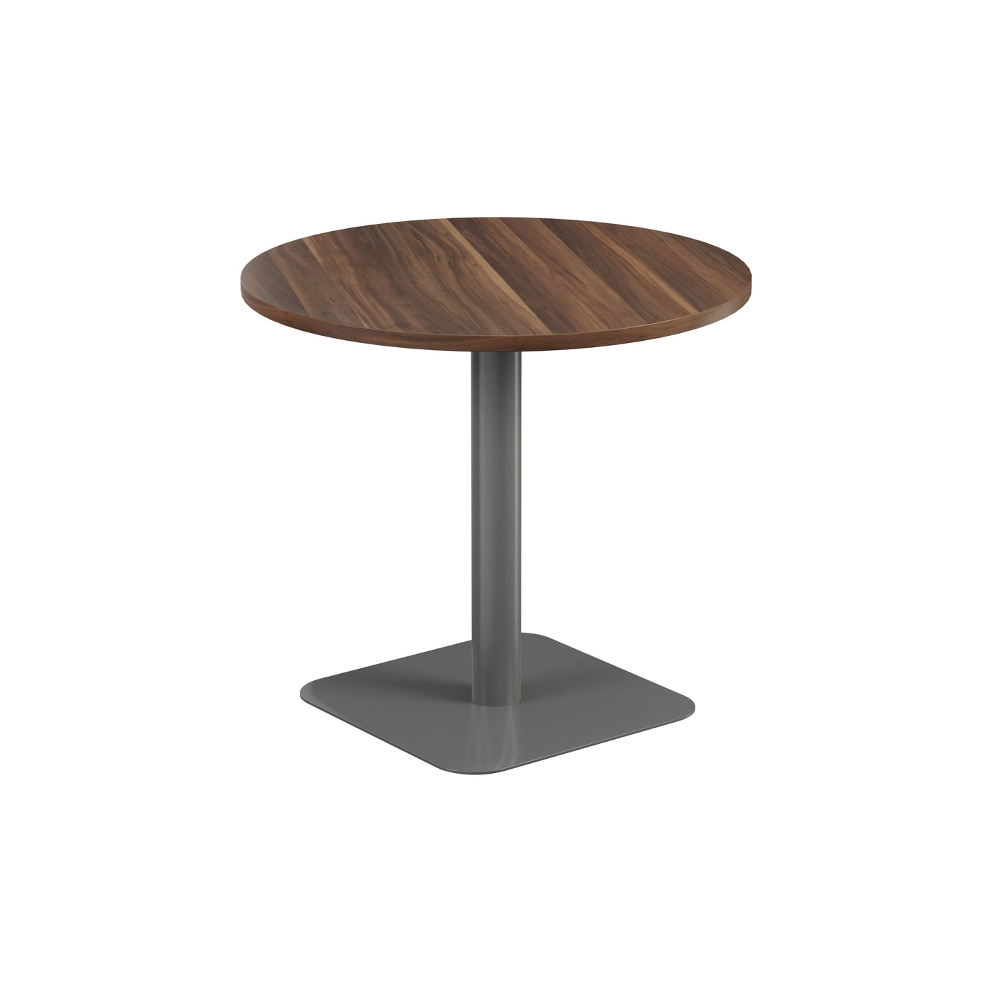 Pedestal base 800mm Table - Walnut/Black WORKSTATIONS TC Group Walnut Silver