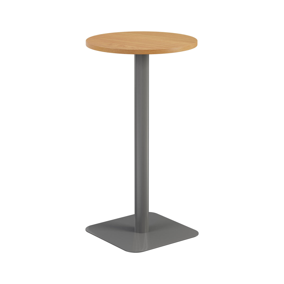 Pedestal base High Table 600mm Diameter - Oak/Black WORKSTATIONS TC Group Oak Silver