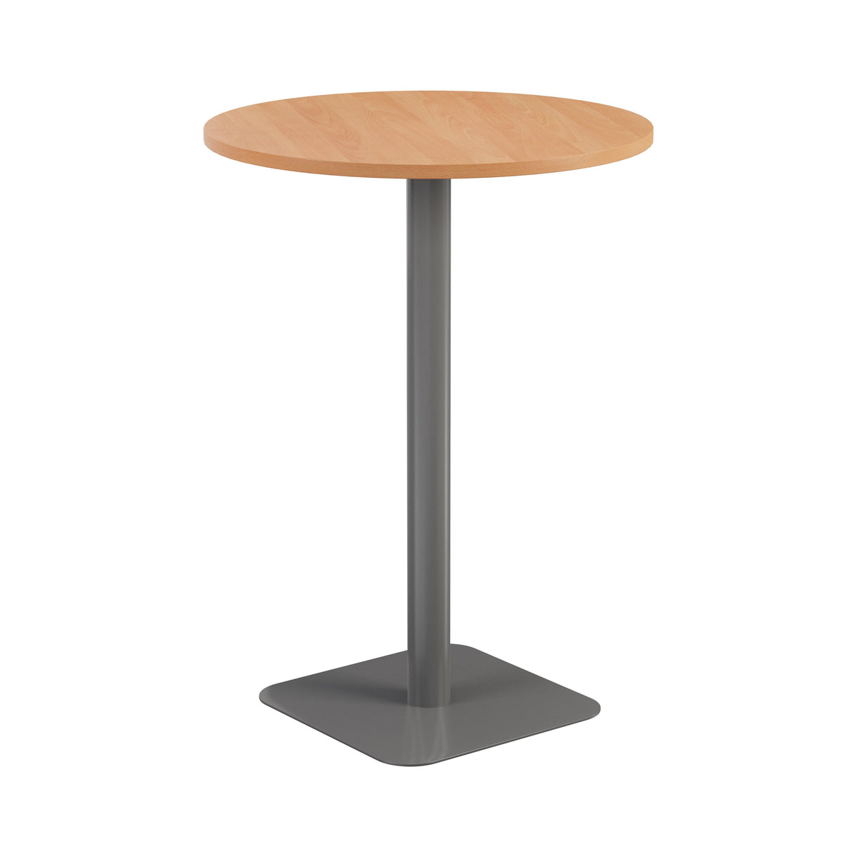 Pedestal base High Table 800mm diameter White/White WORKSTATIONS TC Group Beech Silver