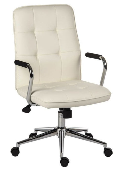 Piano White Bonded Leather Executive Chair Office Chair Teknik White 