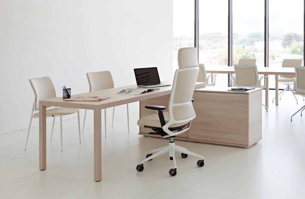 Prisma Individual Desk with supporting credenza Bench Desk Actiu