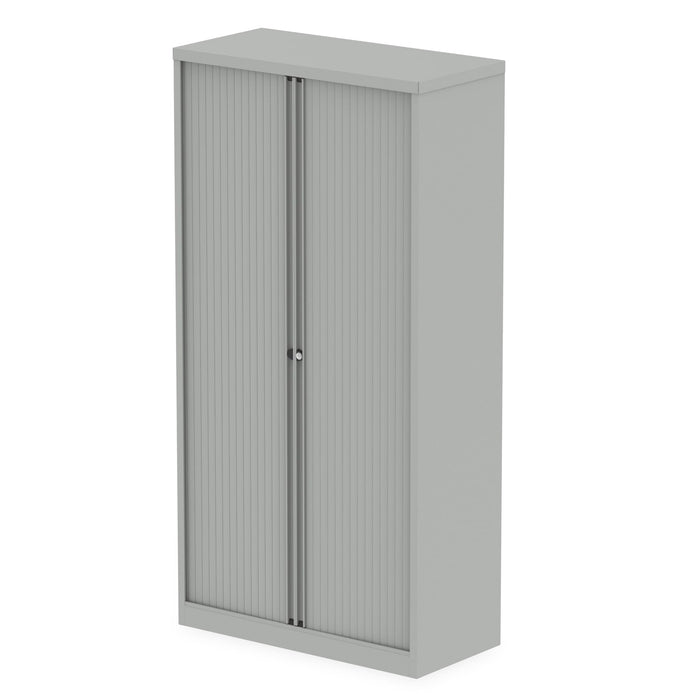 Qube by Bisley Tambour Cupboard (2 Sizes) Storage Dynamic Office Solutions Goose Grey 2000 