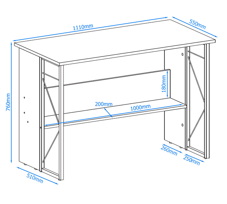 Rhodes Home Office Desk Desking Alphason / Dorel