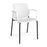 Santana 4 leg stacking chair with plastic seat and back and fixed arms Seating Families Dams White Black 