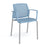 Santana 4 leg stacking chair with plastic seat and perforated back, and fixed arms Seating Families Dams Blue Chrome 