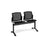 Santana perforated back plastic seating - bench 2 wide with 2 seats Seating Families Dams Black 