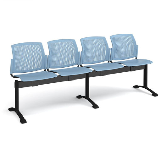 Santana perforated back plastic seating - bench 4 wide with 4 seats Seating Families Dams Blue 
