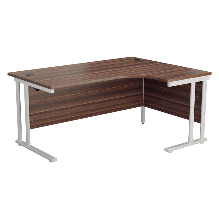 Start Next Day Delivery 1800mm x 1200mm Corner Office Desk WORKSTATIONS TC Group Walnut White Right Hand
