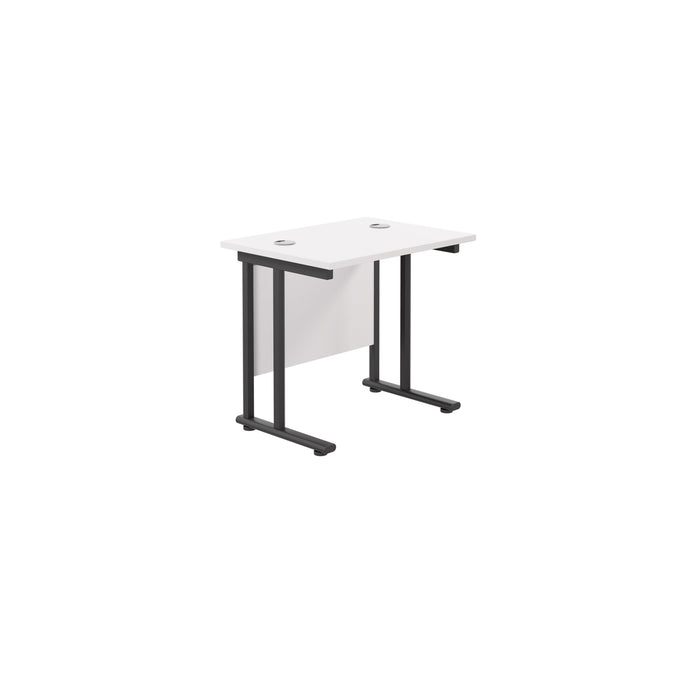 Start Next Day Delivery 600mm Deep Cantilever Office Desk WORKSTATIONS TC Group White Black 800mm x 600mm