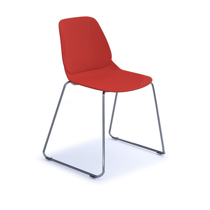 Strut multi-purpose chair with chrome sled frame Seating Dams Red 