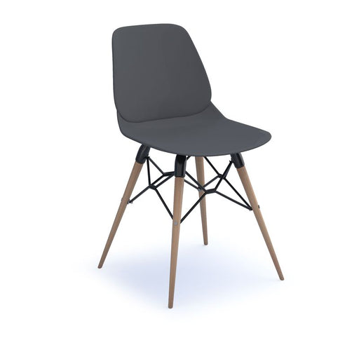 Strut multi-purpose chair with natural oak 4 leg frame and black steel detail Seating Dams Grey 