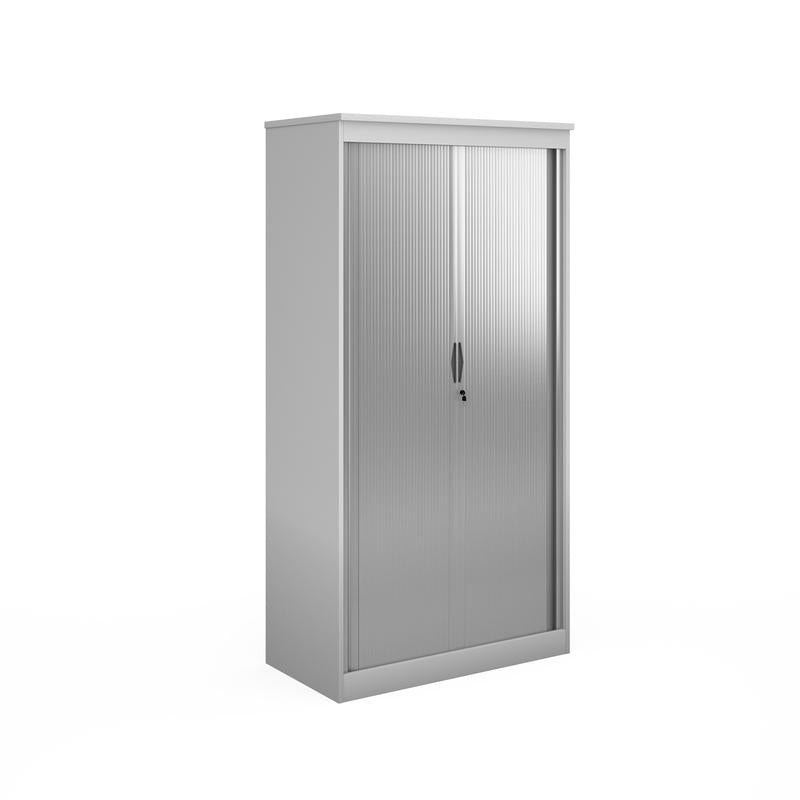 Systems horizontal tambour door cupboard 2000mm high Wooden Storage Dams White