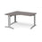 TR10 deluxe left hand ergonomic corner desk Desking Dams Grey Oak Silver 1400mm x 1200mm