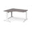 TR10 deluxe left hand ergonomic corner desk Desking Dams Grey Oak White 1400mm x 1200mm