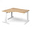 TR10 deluxe left hand ergonomic corner desk Desking Dams Oak White 1400mm x 1200mm