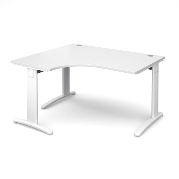 TR10 deluxe left hand ergonomic corner desk Desking Dams White White 1400mm x 1200mm