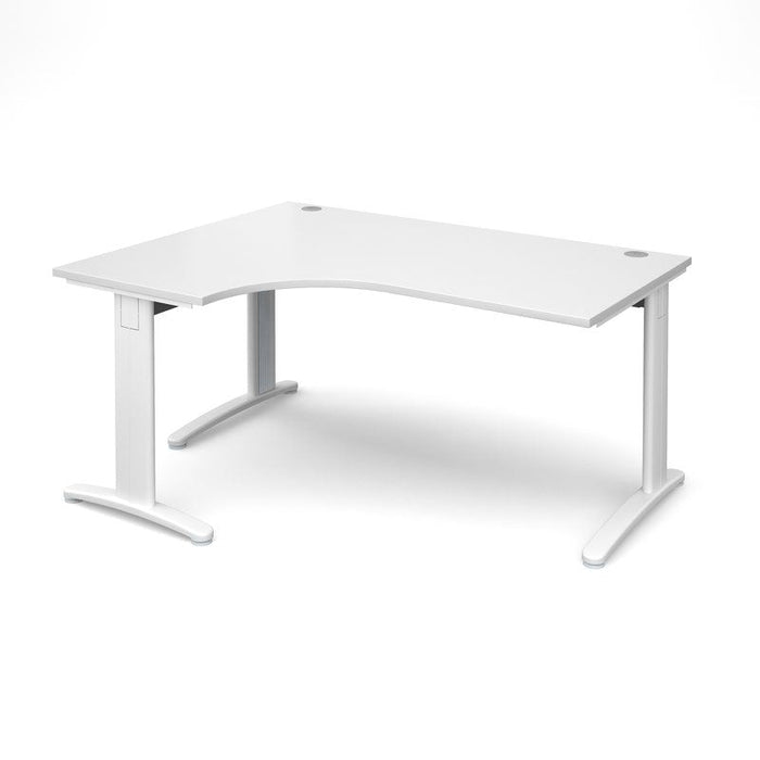 TR10 deluxe left hand ergonomic corner desk Desking Dams White White 1600mm x 1200mm