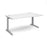 TR10 right hand wave office desk Desking Dams White Silver 1600mm x 990mm