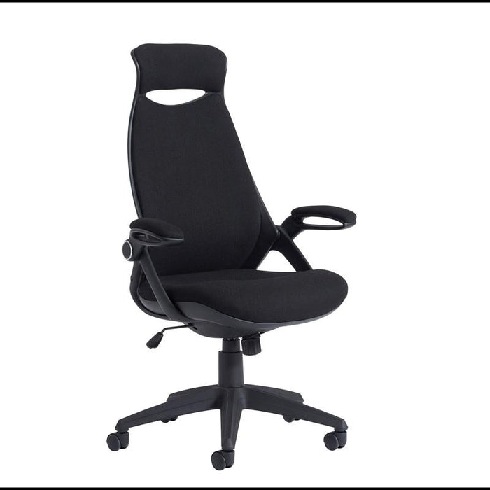 Tuscan high back fabric managers chair with head support Seating Dams Black 