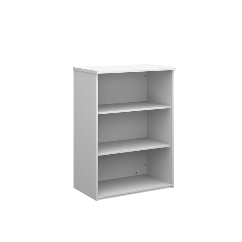 Universal bookcase 1090mm high with 2 shelves Wooden Storage Dams White