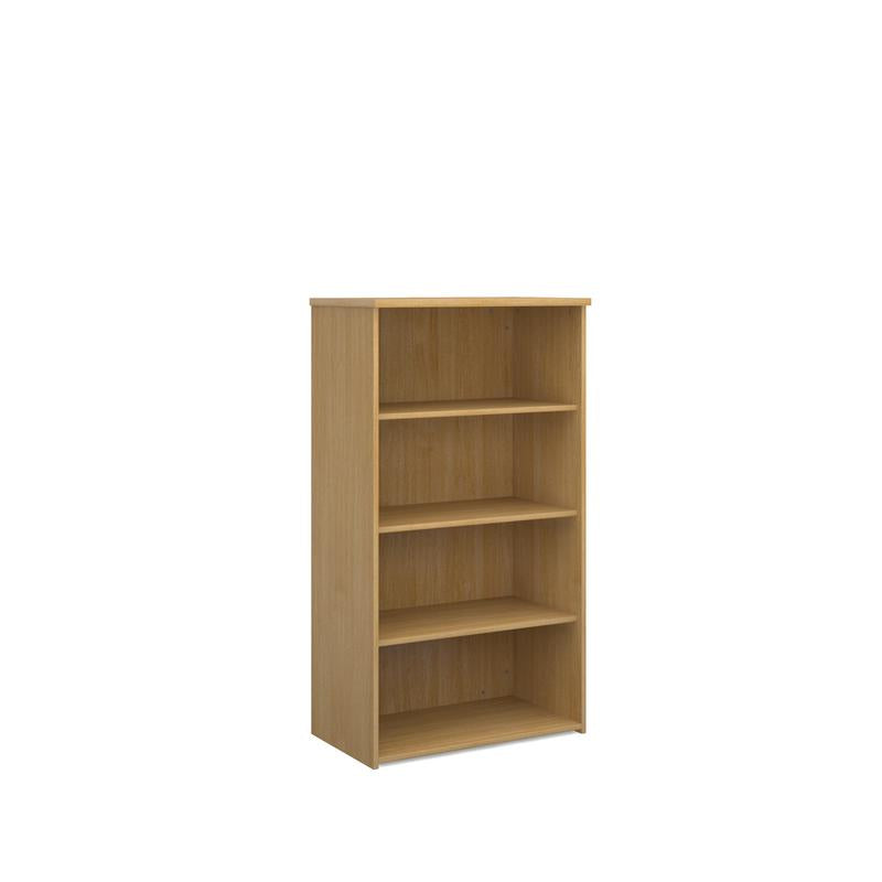 Universal bookcase 1440mm high with 3 shelves Wooden Storage Dams Oak