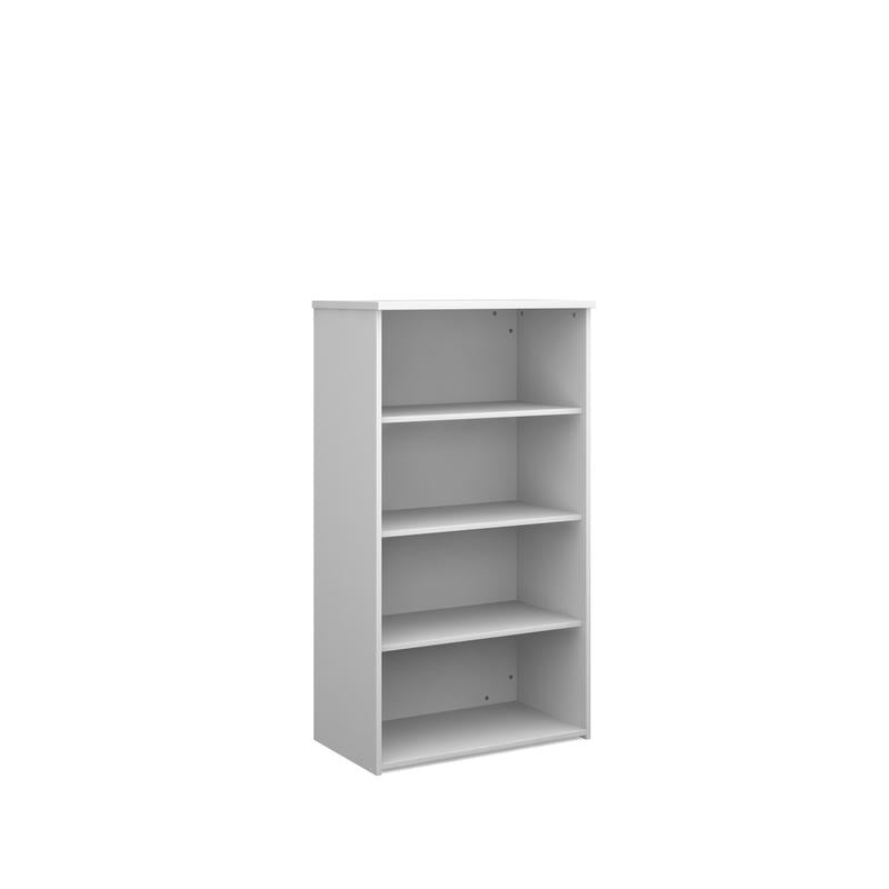 Universal bookcase 1440mm high with 3 shelves Wooden Storage Dams White