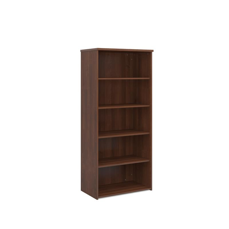 Universal bookcase 1790mm high with 4 shelves Wooden Storage Dams Walnut