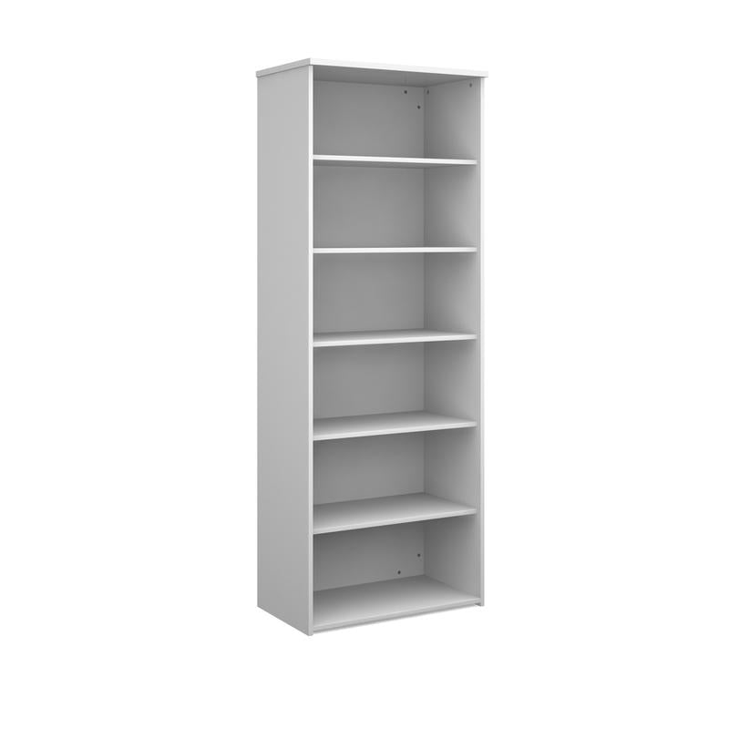 Universal bookcase 2140mm high with 5 shelves Wooden Storage Dams White