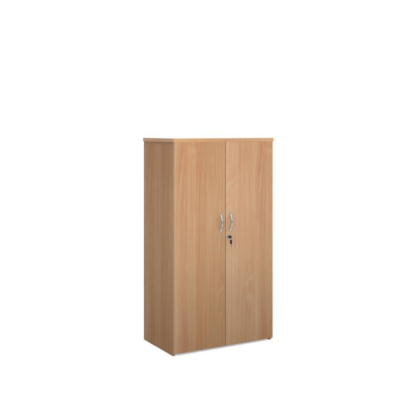 Universal double door cupboard 1440mm high with 3 shelves Wooden Storage Dams Beech