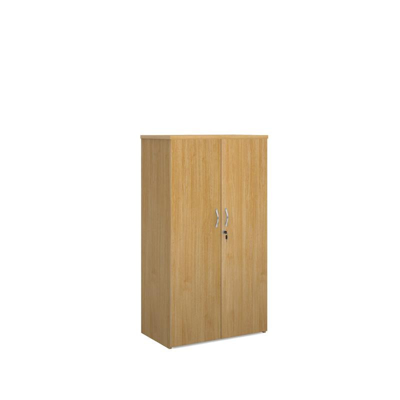 Universal double door cupboard 1440mm high with 3 shelves Wooden Storage Dams Oak