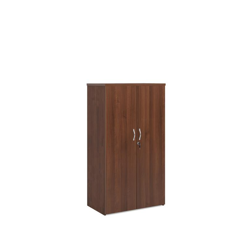Universal double door cupboard 1440mm high with 3 shelves Wooden Storage Dams Walnut