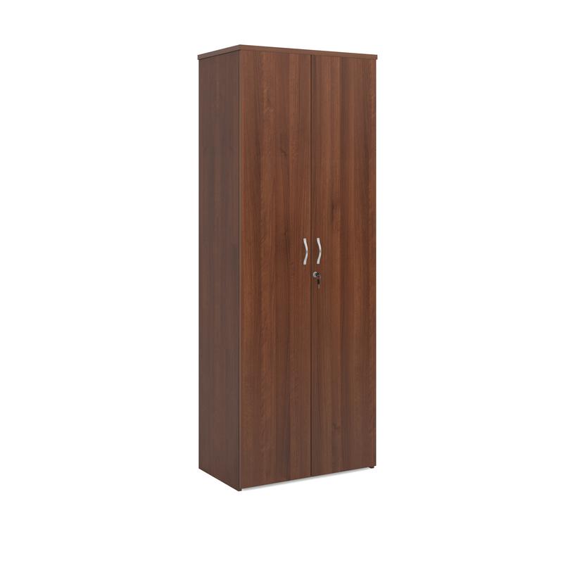 Universal double door cupboard 2140mm high with 5 shelves Wooden Storage Dams Walnut