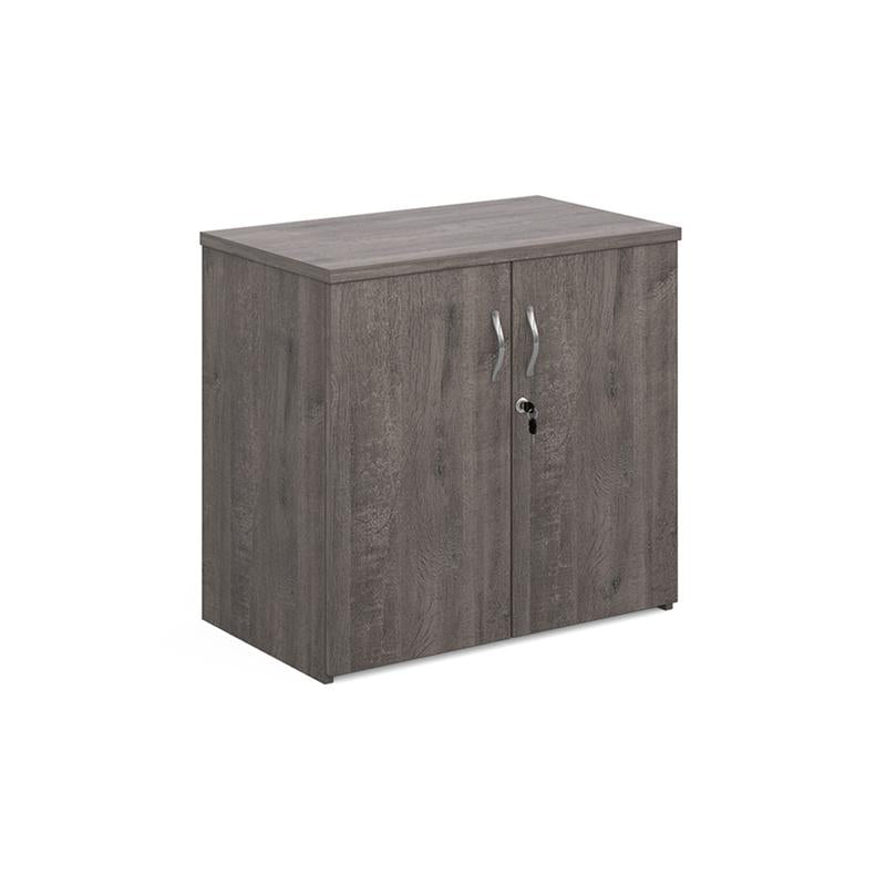 Universal double door cupboard 740mm high with 1 shelf Wooden Storage Dams Grey Oak