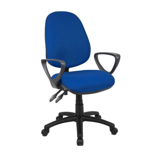 Vantage 100 2 lever PCB operators chair with fixed arms Seating Dams Blue 