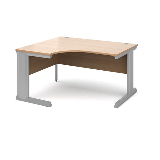 Vivo left hand ergonomic office desk Desking Dams Beech 1400mm x 800mm 